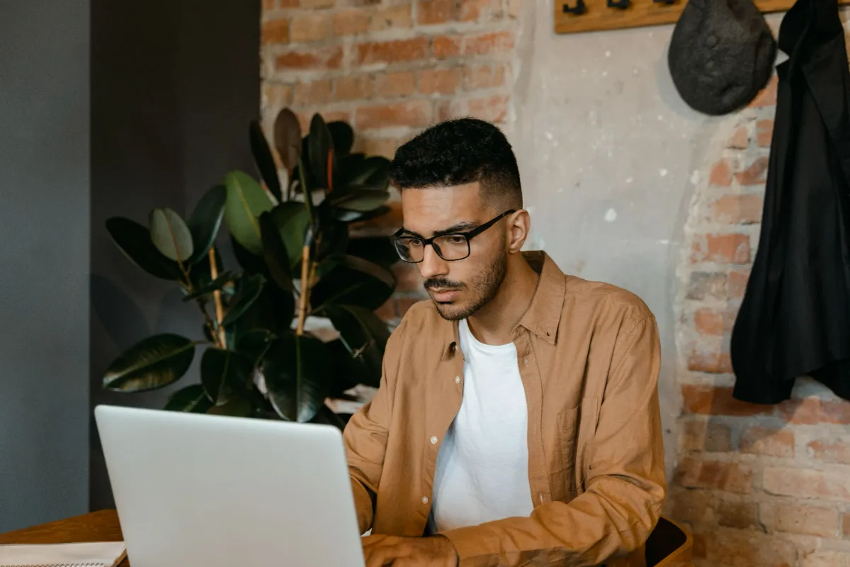 Person working securely on a laptop